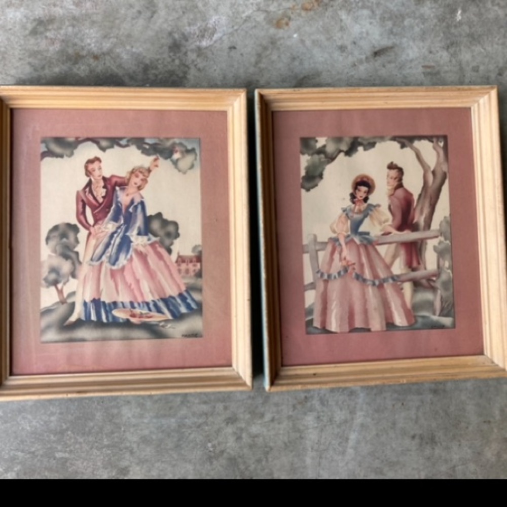 Flash Sale!!!! Vintage Victorian Courting Couples Art By Crane